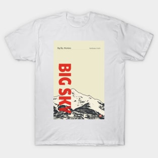 Big Sky Montana Vintage Modern Ski Travel Poster T-Shirt